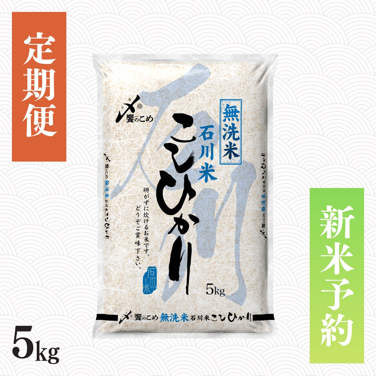 【新米予約】【定期便】令和8年産［無洗米］石川県産こしひかり 5kg